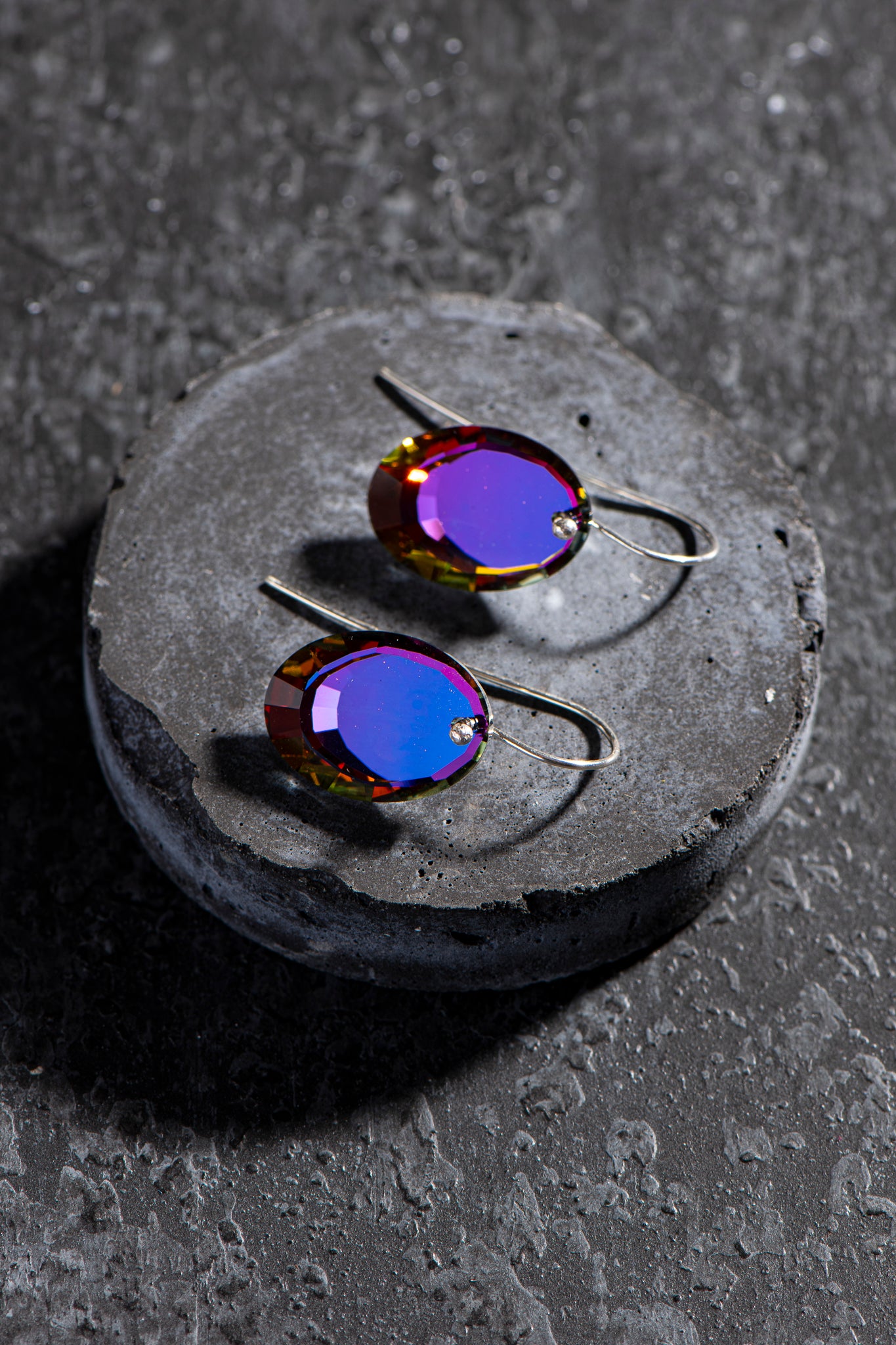 Rainbow metal store earrings