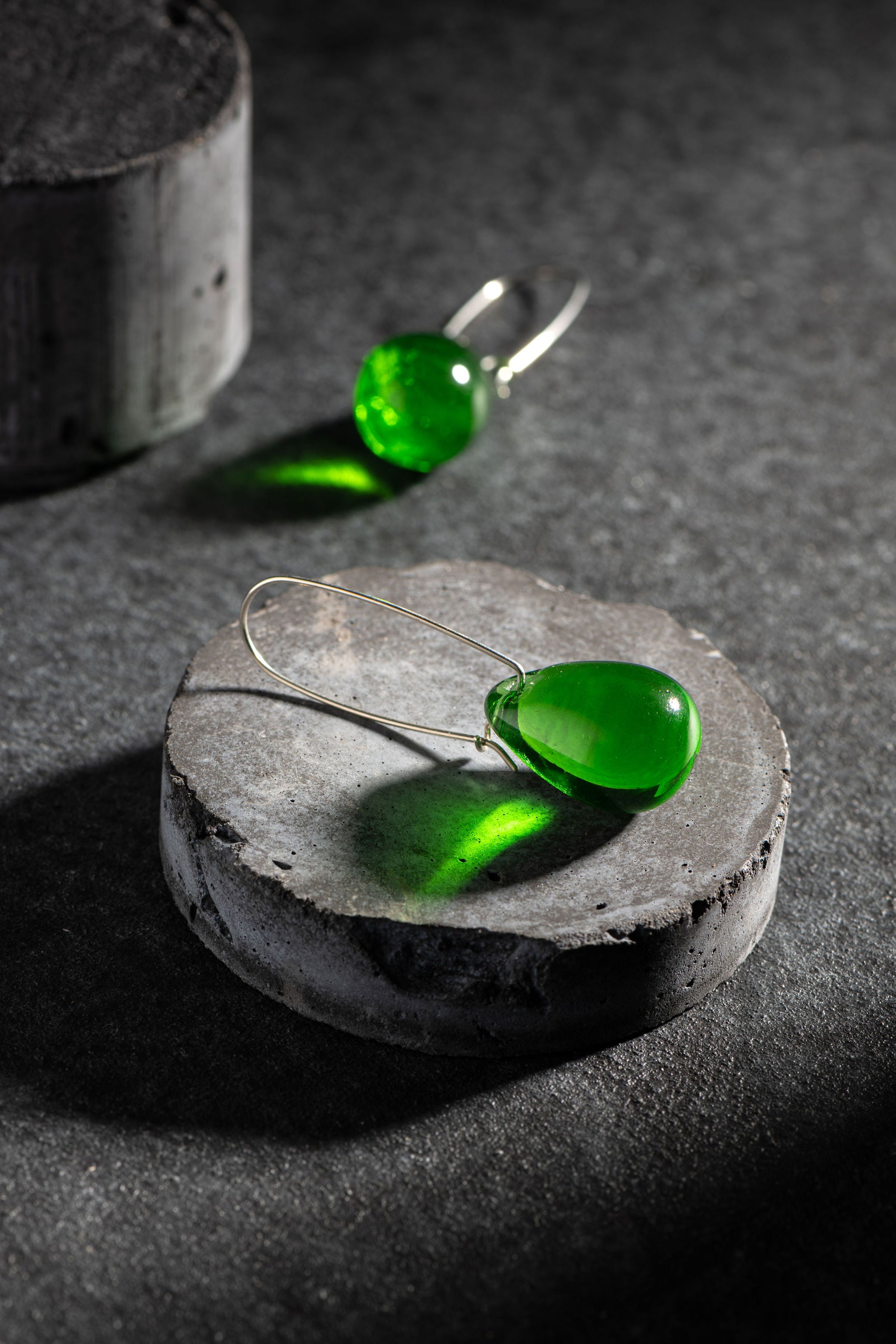 Green deals teardrop earrings