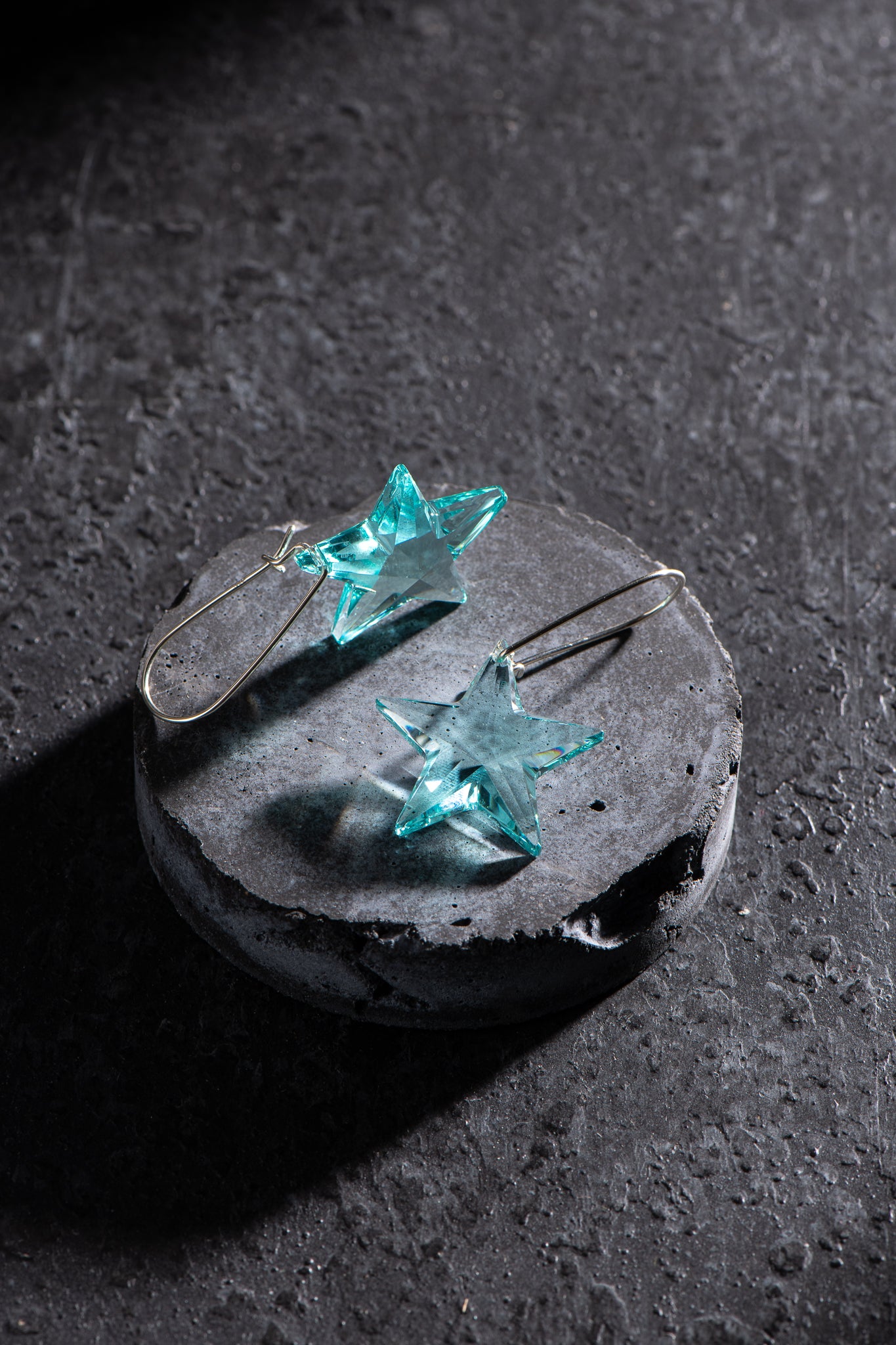 Aquamarine crystal earrings outlet